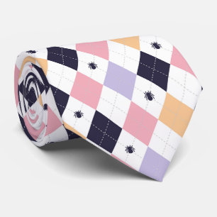 Diamond Purple Pink with Spider Neck Tie