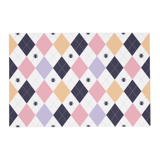 Diamond Purple Pink with Spider Placemat (Front)