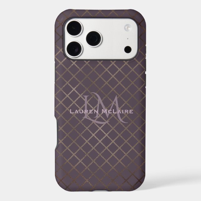 Diamond & Purple Taupe Monogram  Case-Mate iPhone Case (Back)