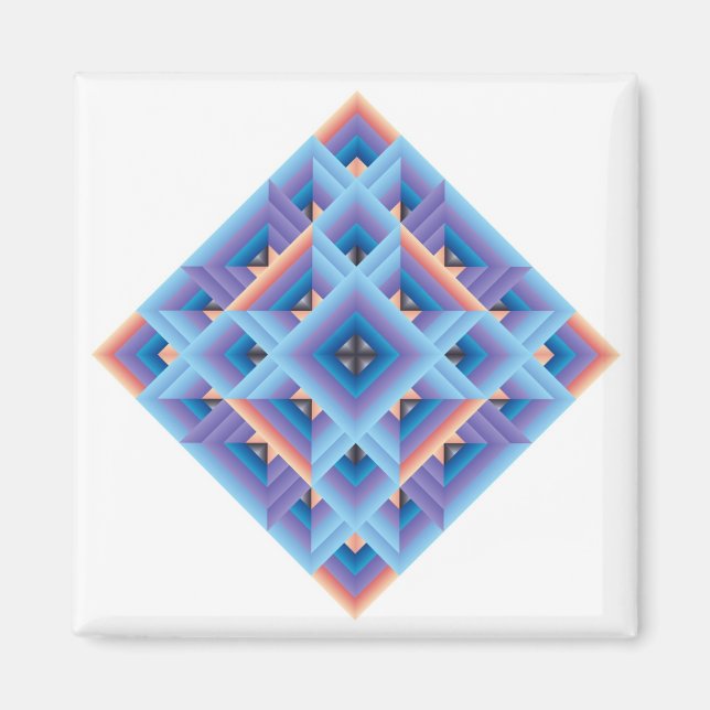 Diamond Quilt in Blue and Purple Magnet (Front)