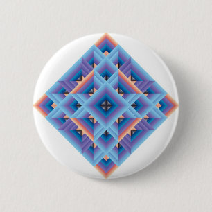 Diamond Quilt in Blue and Purple Pinback Button