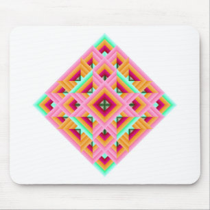 Diamond Quilt in Pink and Green Mouse Pad