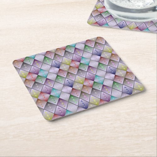 Diamond Quilt Pattern Pulp Board Coasters Set of 6