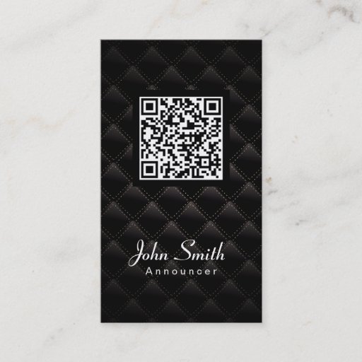 Customizable Diamond Quilt QR Code Announcer Business Card