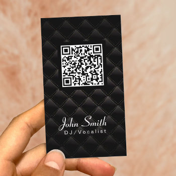 Diamond Quilt Qr Code Dj Music Business Card by cardfactory at Zazzle