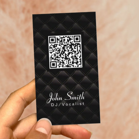 Diamond Quilt Qr Code Dj Music Business Card