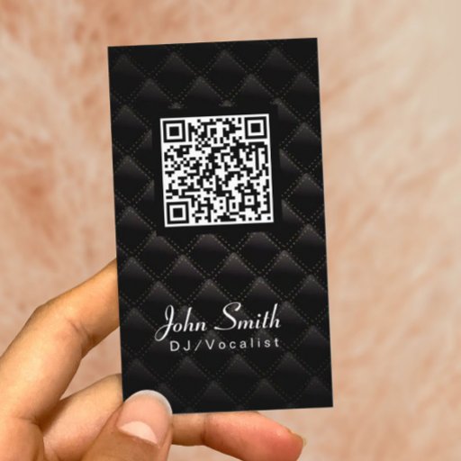 Customizable Diamond Quilt QR Code DJ Music Business Card