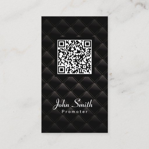 Customizable Diamond Quilt QR Code Promoter Business Card