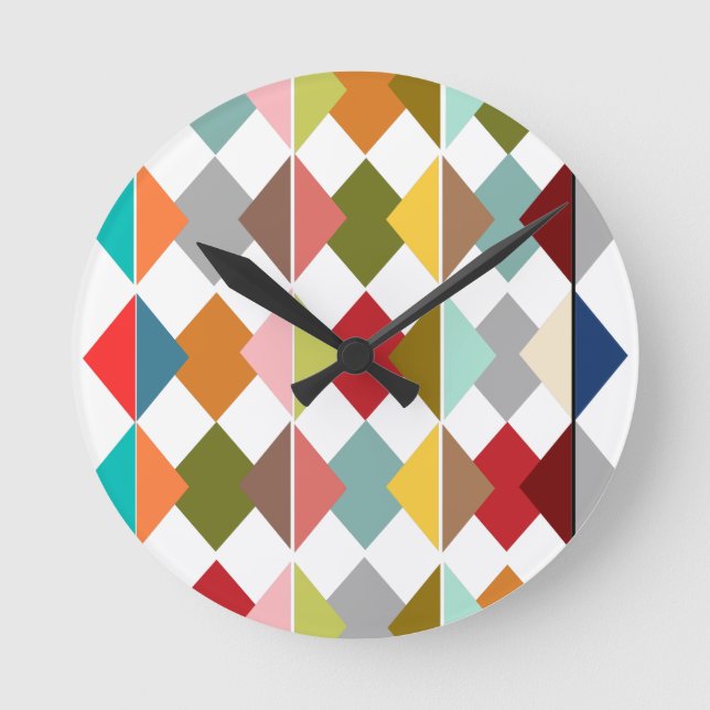 Diamond Quilt  Round Clock (Front)