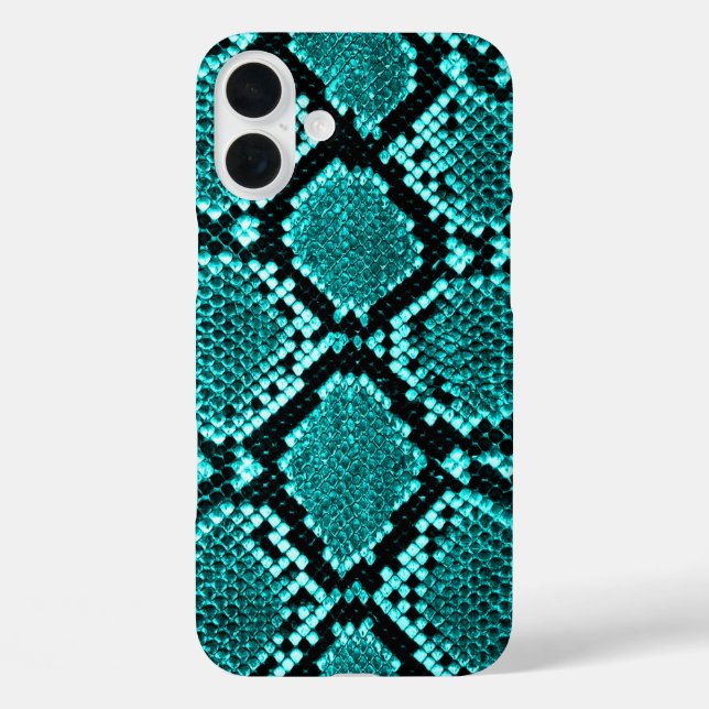 Diamond Rattlesnake Snake Skin aqua Case-Mate iPhone Case (Back)