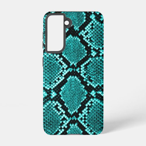 Diamond Rattlesnake Snake Skin aqua Samsung Galaxy S21 Case