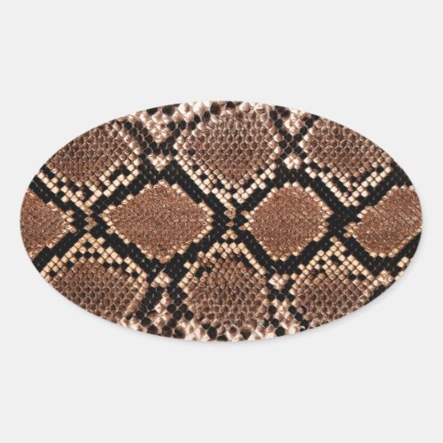 Diamond Rattlesnake Snake Skin Oval Sticker