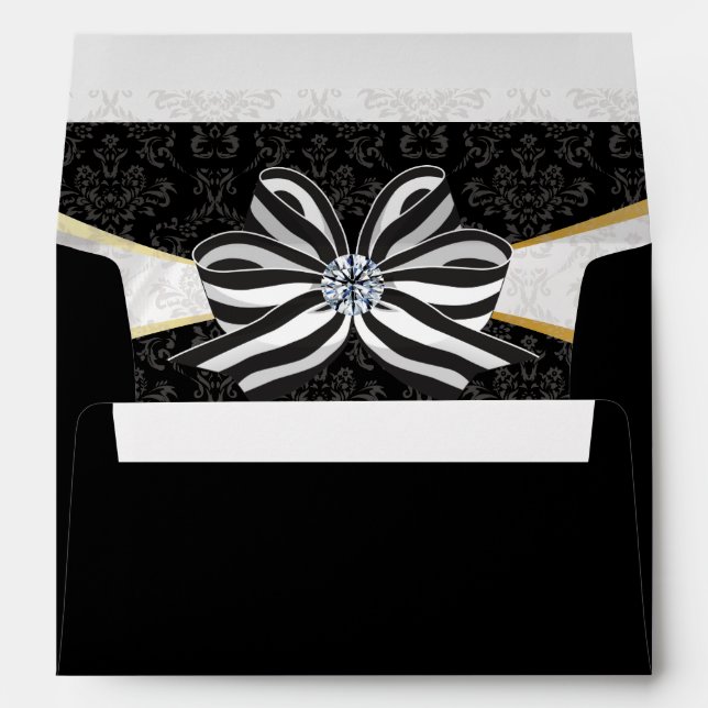 Diamond Ribbon with Damask Pattern Envelope (Back (Bottom))