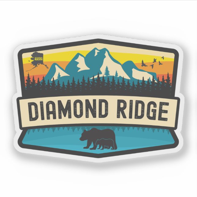 Diamond Ridge, Alaska Sticker (Front)