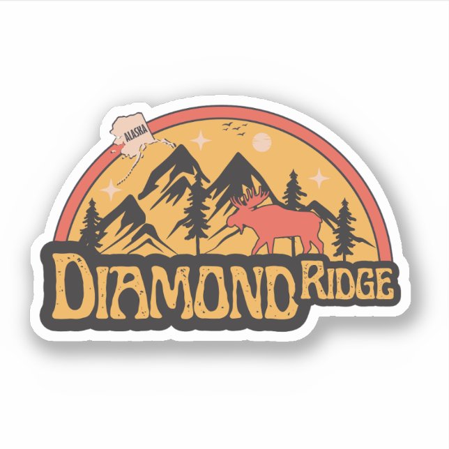Diamond Ridge, Alaska Sticker (Front)