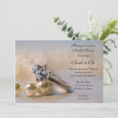 Diamond Ring and Pearls Bridal Shower Invitation (Standing Front)