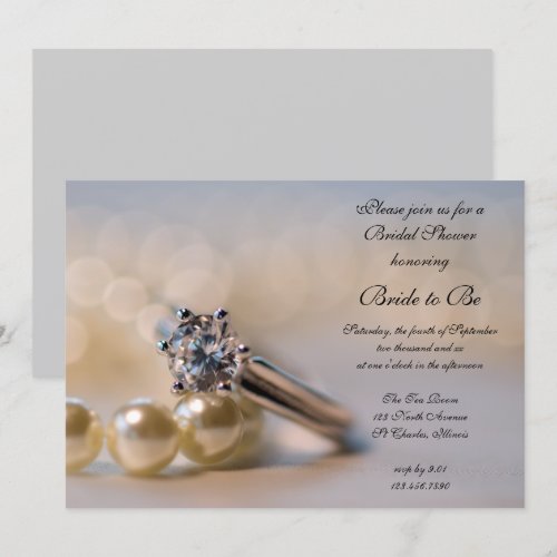 Diamonds and Pearls Bridal Shower Invitation