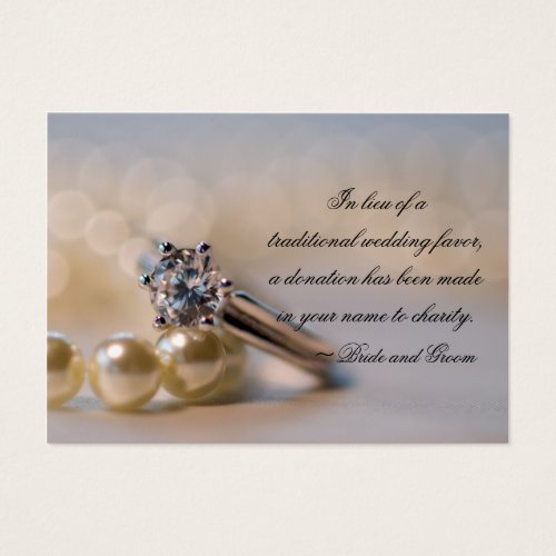 Diamond Ring and Pearls Wedding Charity Favor Card Business Card Template