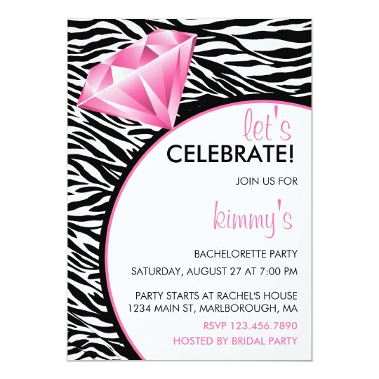 Diamond Ring Bling Bachelorette Party Card