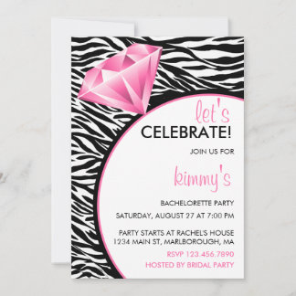 Diamond Ring Bling Bachelorette Party Invitation