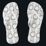 Diamond Ring Bling Engagement Wedding Bride Flip Flops<br><div class="desc">Features an original marker illustration of a sparkling diamond ring. Perfect for engagements,  weddings,  bridal showers,  bachelorette parties and more! 

Designer is available to create and upload custom designs to match the colors and themes of your wedding--click "Ask this Designer" to begin the design process!</div>