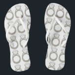 Diamond Ring Bling Engagement Wedding Bride Flip Flops<br><div class="desc">Features an original marker illustration of a sparkling diamond ring. Perfect for engagements,  weddings,  bridal showers,  bachelorette parties and more! 

Designer is available to create and upload custom designs to match the colors and themes of your wedding--click "Ask this Designer" to begin the design process!</div>