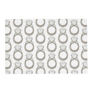 Diamond Ring Bling Engagement Wedding Fashionista Placemat