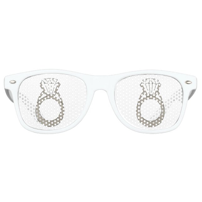 Diamond Ring Bling Engagement Wedding Fashionista Retro Sunglasses (Front)