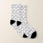 Diamond Ring Bling Engagement Wedding Fashionista Socks<br><div class="desc">Sock design features an original illustration of a sparkly diamond ring. Great for a bridal shower or your favorite fashionista.

This design is also available on other products. Don't see what you're looking for? Need help with customization? Contact Rebecca to have something designed just for you.</div>
