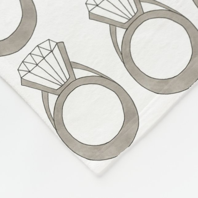 Diamond Ring Bling Jewelry Bride Wedding Bridal Fleece Blanket (Corner)
