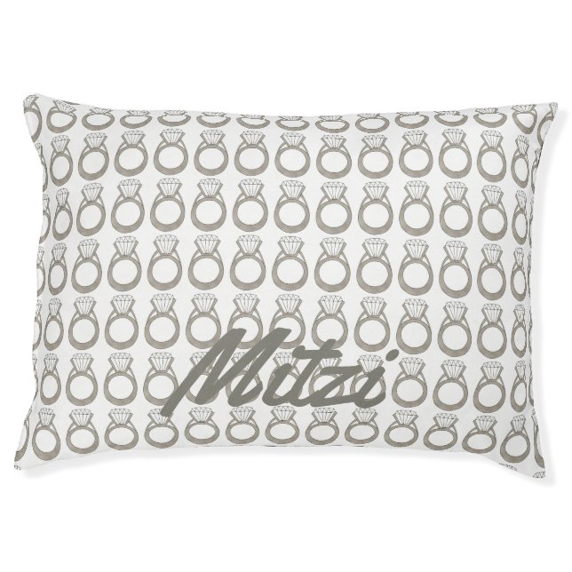 Diamond Ring Bling Personalized Fashion Pet Bed (Front)
