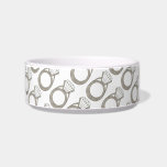 Diamond Ring Bling Wedding Jewelry Pet Dish<br><div class="desc">Features an original marker illustration of a sparkling diamond ring. Perfect for your pet!

Designer is available to create and upload custom designs to match the colors and themes of your wedding--click "Ask this Designer" to begin the design process!</div>