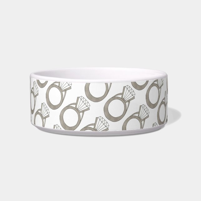 Diamond Ring Bling Wedding Jewelry Pet Dish (Left)
