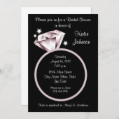 Diamond Ring Bridal Shower Invitation black white (Front/Back)