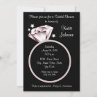 Diamond Ring Bridal Shower Invitation black white