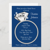 Diamond Ring Bridal Shower Invitation Royal Blue (Front/Back)