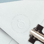 Diamond Ring Couples Return Address Embosser<br><div class="desc">Finish your save the dates or wedding mailings with this elegant custom embosser featuring your names and return address curved around a diamond engagement ring illustration.</div>