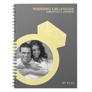 Diamond Ring Custom Photo Wedding Organizer Notebook