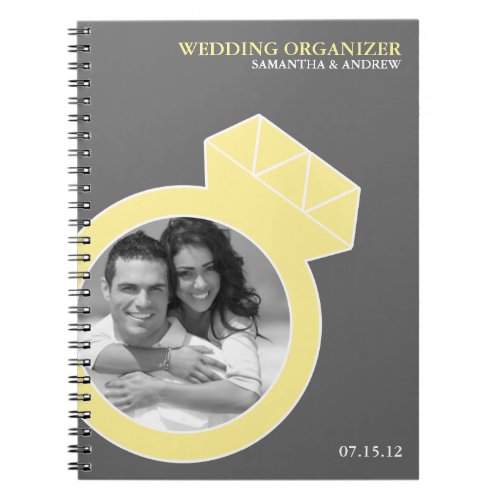 Diamond Ring Custom Photo Wedding Organizer Notebook