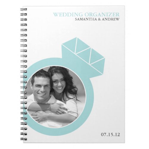 Diamond Ring Custom Photo Wedding Organizer Notebook