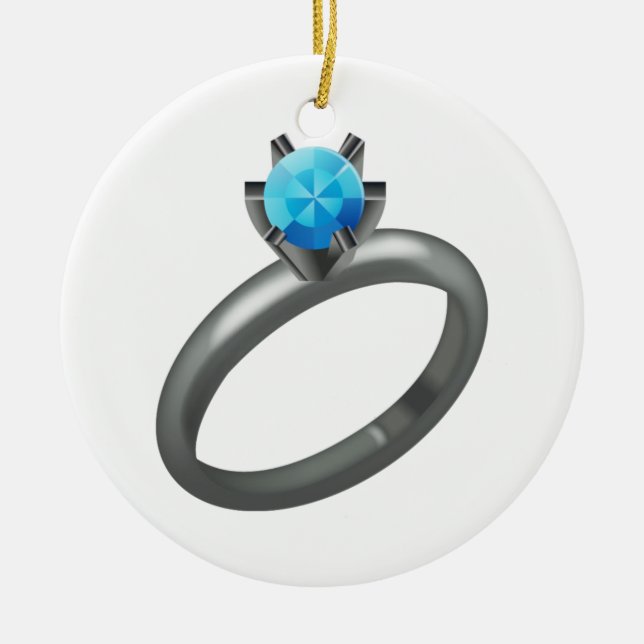 Diamond Ring - Emoji Ceramic Ornament (Front)