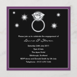 Diamond Ring Engagement Party Invitation - purple