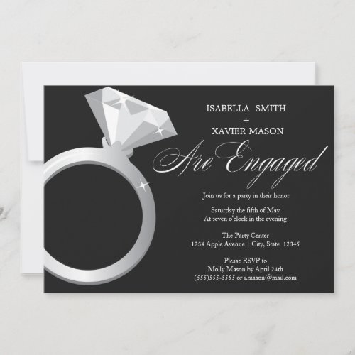 Diamond Ring Engagement Party Invite