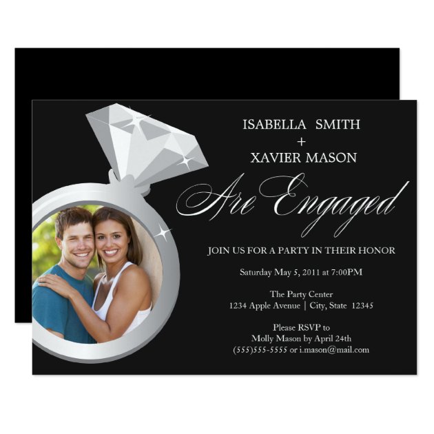 Diamond Ring Engagement Party Invite (Photo)