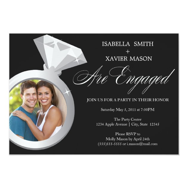 Diamond Ring Engagement Party Invite (Photo)