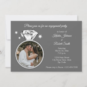 Diamond Ring Engagement party photo Invitation