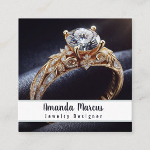 Diamond Ring Jewelry Designer Jeweler Square Business Card