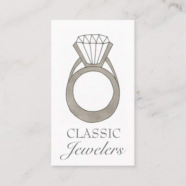 Diamond Ring Jewelry Shop Jeweler Fashion Stylish Business Card (Front)