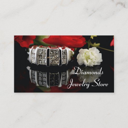 Customizable Diamond Ring Jewelry Store Business Card