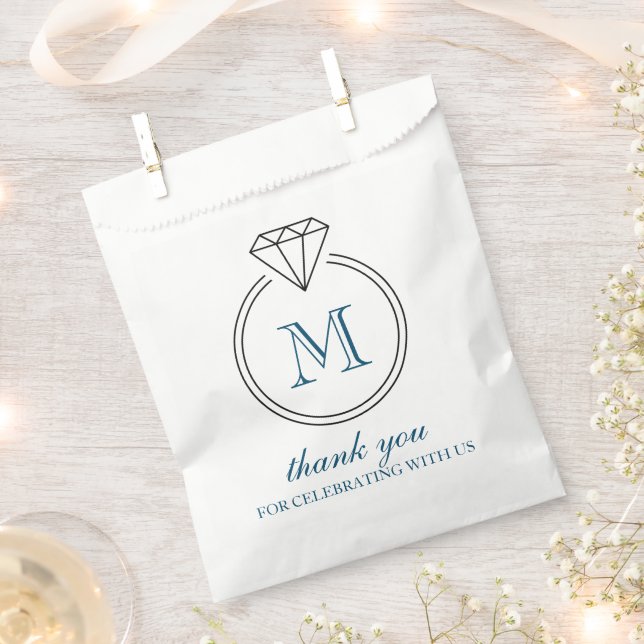 Diamond Ring Monogram Favor Bag (Clipped)